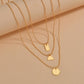 Geometric Iron Sheet Square Triangle Round Iron Sheet Pendant Necklace Fashion Multilayer Necklace Accessories