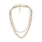 Gold Cross Chain Tassel Double Layer Pearl Necklace Fashion Independent Packaging Men's Jewelry