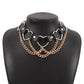 N9892 Hip Hop Punk Exaggerated Necklace Metal Texture PU Love Necklace Trendy Cool Personality Clavicle Chain