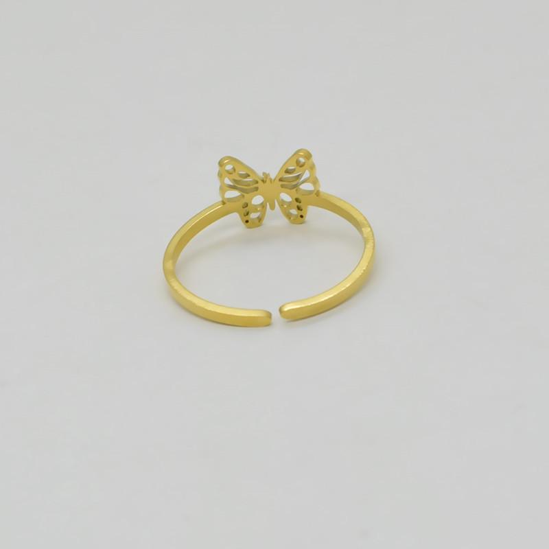 Titanium steel wing-to-wing butterfly ring fashion personality opening adjustable jewelry