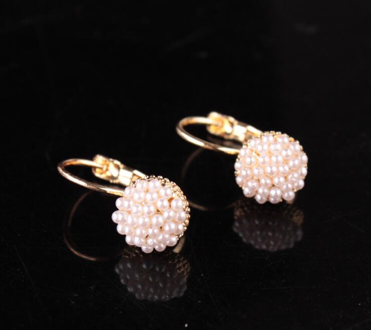 Fashion Round Pearl Earrings Millet Pearl Earrings Simple Popular Stud Earrings Jewelry