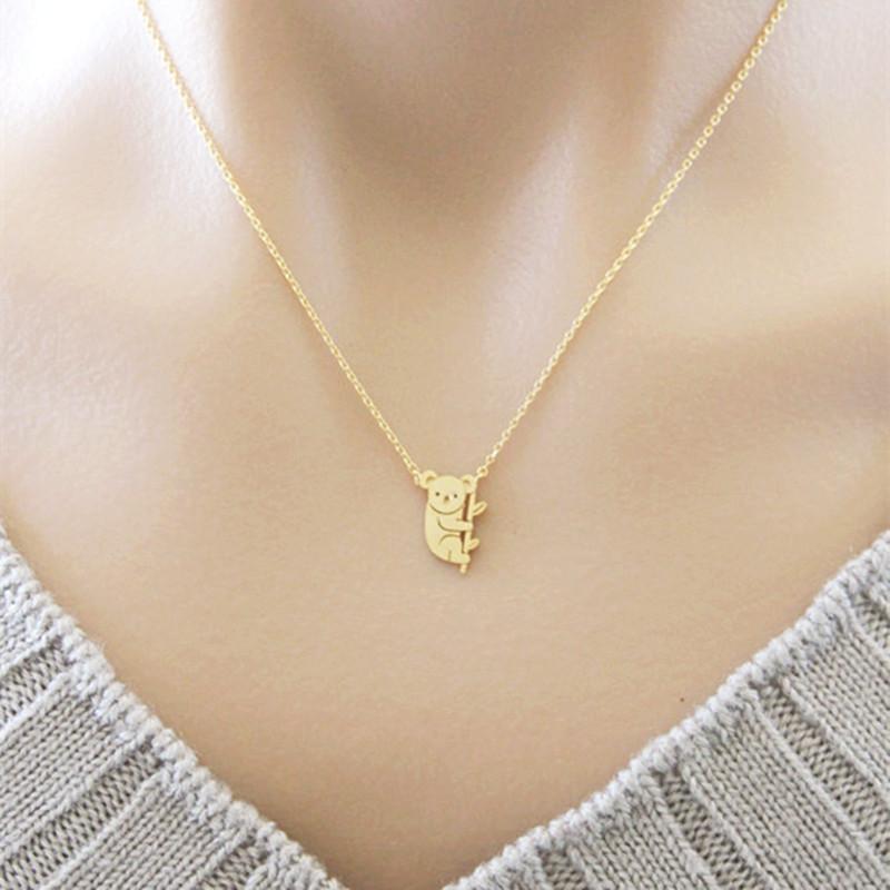 Koala Bear Small Animal Jewelry Koala Pendant Bear Necklace Necklace Female Jewelry