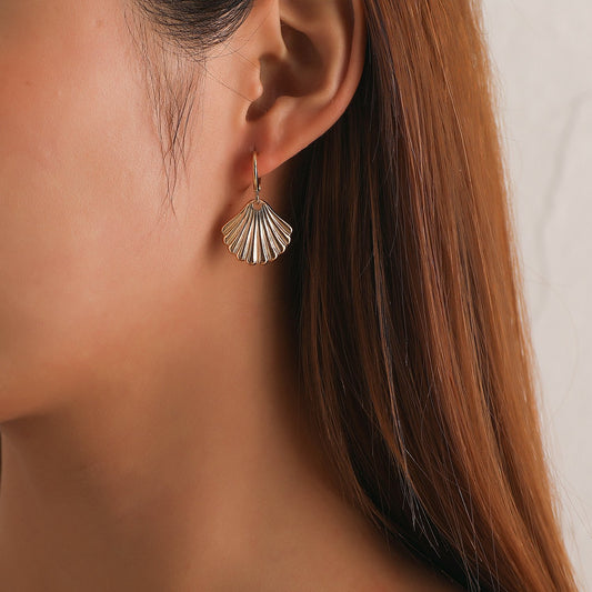Jewelry Creative Fashion Alloy Scallop Earrings Earrings Female Simple Retro Geometric Shell Earrings
