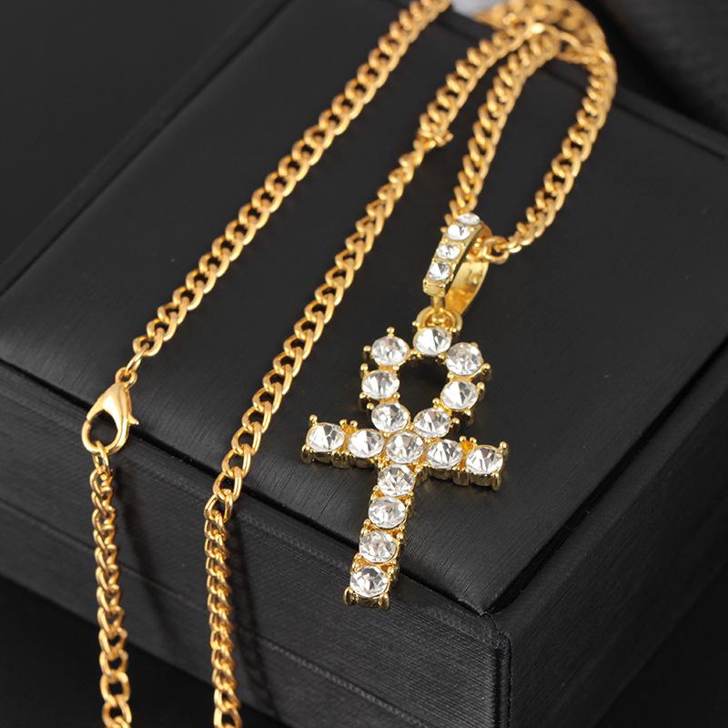 eaby Egyptian Ankh key pendant hip-hop necklace jewelry for men and women