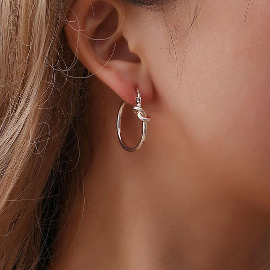 All-match simple and sweet personality knotted earrings ins temperament simple hoop earrings female accessories