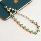 Jewelry hand-woven imitation pearl hit color mobile phone chain small fresh color heart simple lanyard