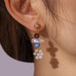 Ethnic Fashion Personality Stainless Steel Baroque Small Flower Earrings Titanium Steel Temperament Beaded Pearl Earrings Jewelry Women