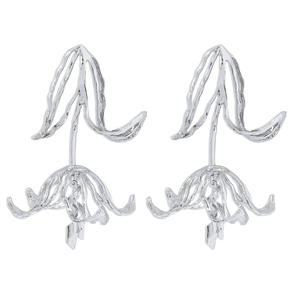 E185 Exaggerated light luxury hollowed out tulip geometric earrings ZA personality three-dimensional retro temperament earrings