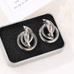 Irregular Geometric Earrings Circle Folding Three-dimensional Stud Earrings Chic Earrings