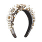 F3683 Baroque palace headband heavy industry diamond-encrusted fabric headband imitation pearl fashion light luxury hair accessories