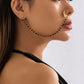 Jewelry unilateral metal hollow earrings national color imitation crystal tassel nose clip earrings women
