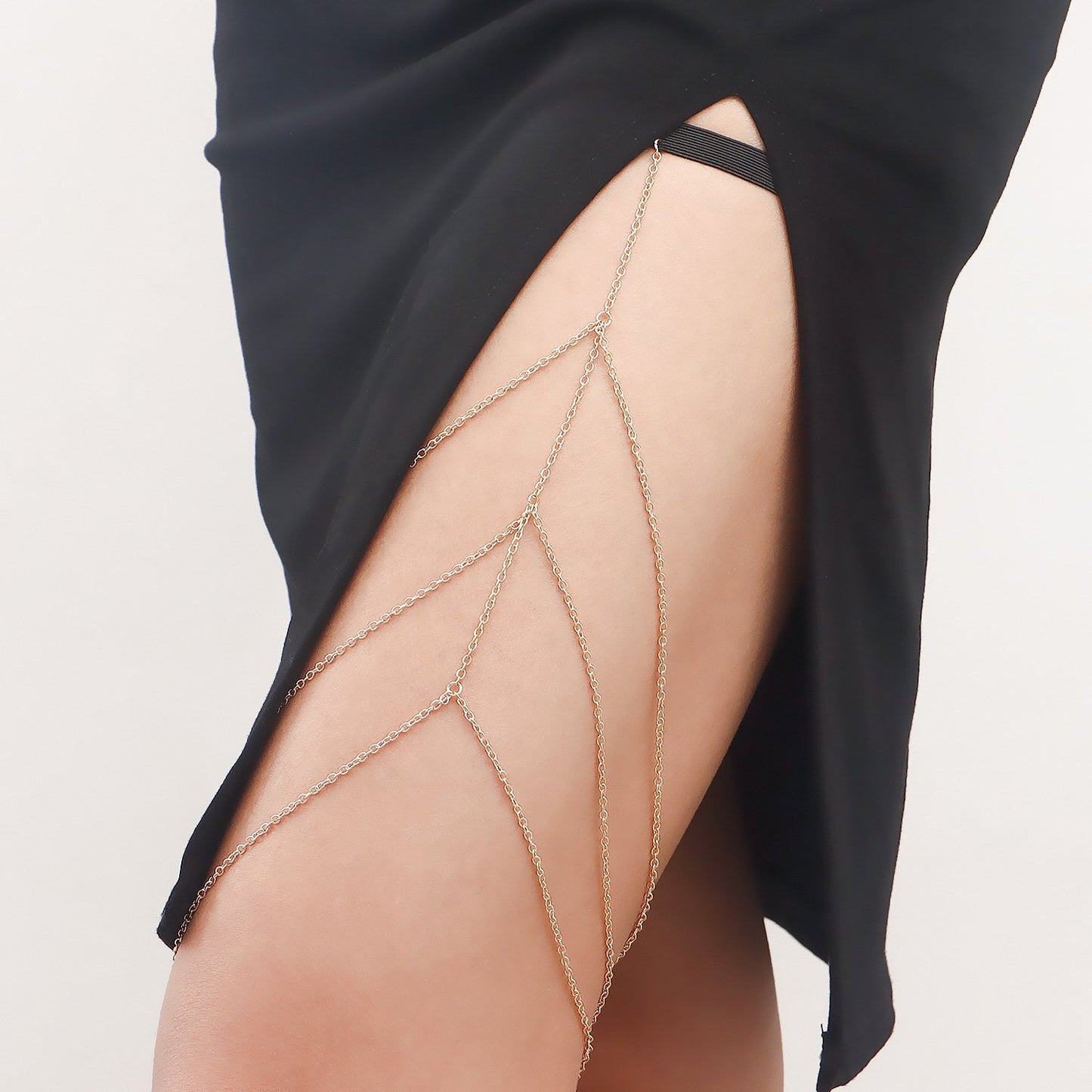 Jewelry Casual Versatile Leg Ring Body Chain Sexy Sweet Cool Elastic Band Metal Thigh Chain
