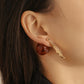Dongdaemun Pink Cherry Girl Earrings Simple Fashion Wine Red Cherry Retro Temperament Earrings