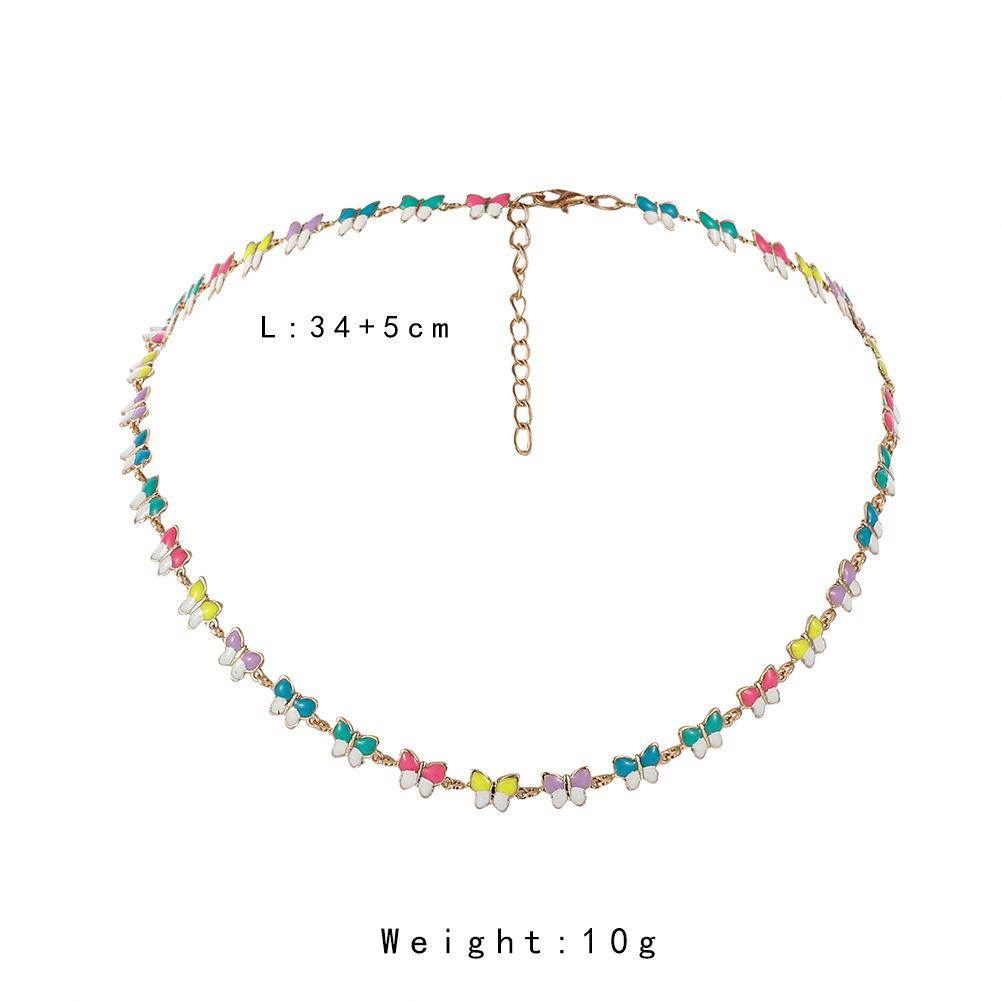 Personalized DIY Colorful Butterfly Clavicle Chain Mori Cute Trend Necklace Temperament Elegant Necklace Female