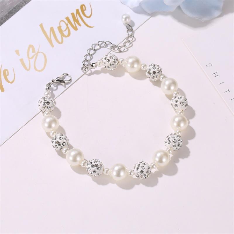 Bracelet simple pearl diamond ball beaded bracelet sweet Shambhala bracelet for women