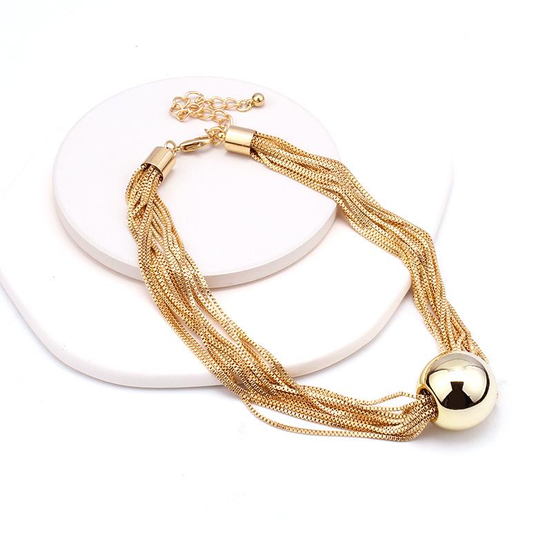 Jewelry exaggerated large cylinder pendant clavicle necklace hip-hop trend metal multi-layer chain necklace