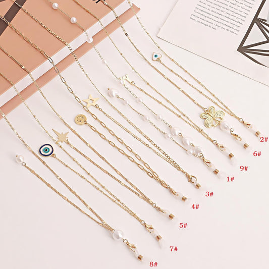 Glasses Chain Fashion Butterfly Beads Glasses Chain Devil Eyes Tassel Sunglasses Chain