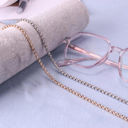 Simple diamond-encrusted glasses chain ethnic glasses lanyard rhinestone mask hanging chain mask rope