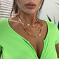 N7524 Bohemian colorful rice bead necklace holiday multi-layered hand-woven flower accessories