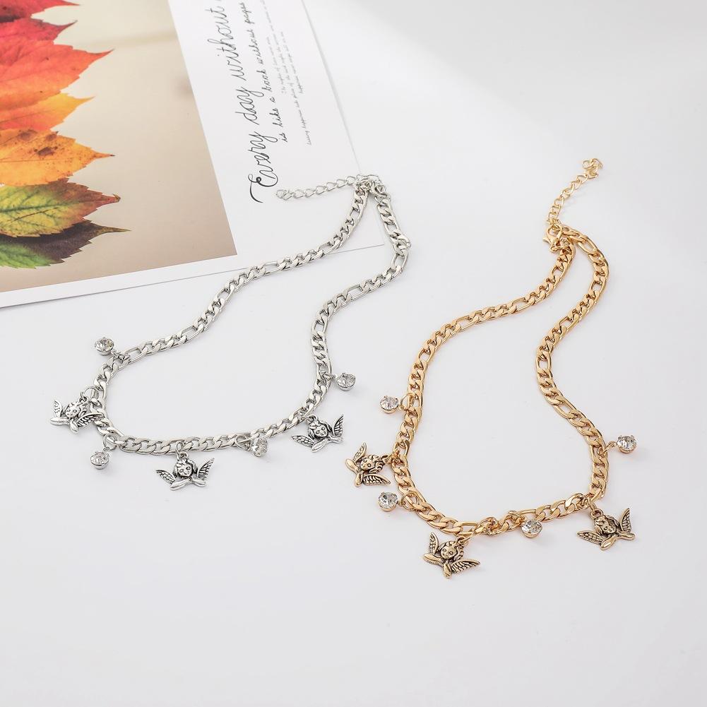 Short Necklace Beautiful Little Angel Tears Water Drops Clavicle Chain Necklace Jewelry Female
