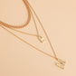 Explosive multi-layer necklace female fashion letter M pendant necklace multi-layer personalized padlock accessories