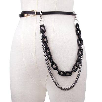 Hip-hop trend waist chain jeans chain ornaments punk street pants chain acrylic double-layer hanging chain