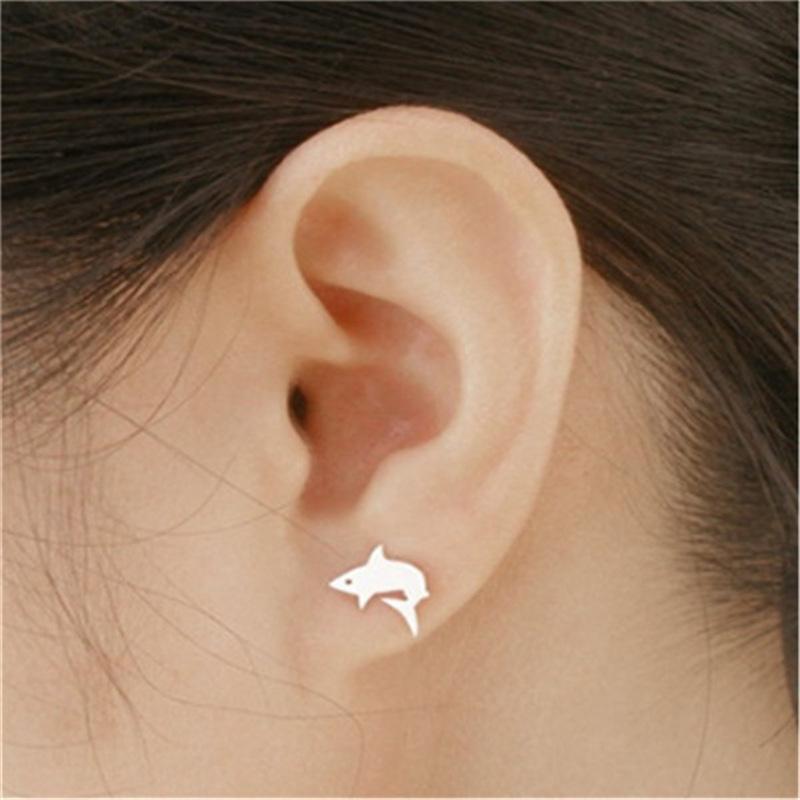 Popular Jewelry Sweet and Cute Little Whale Goldfish Earrings Simple Fashion Jewelry