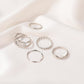 Retro five-piece open geometric ring ins cold joint ring set female