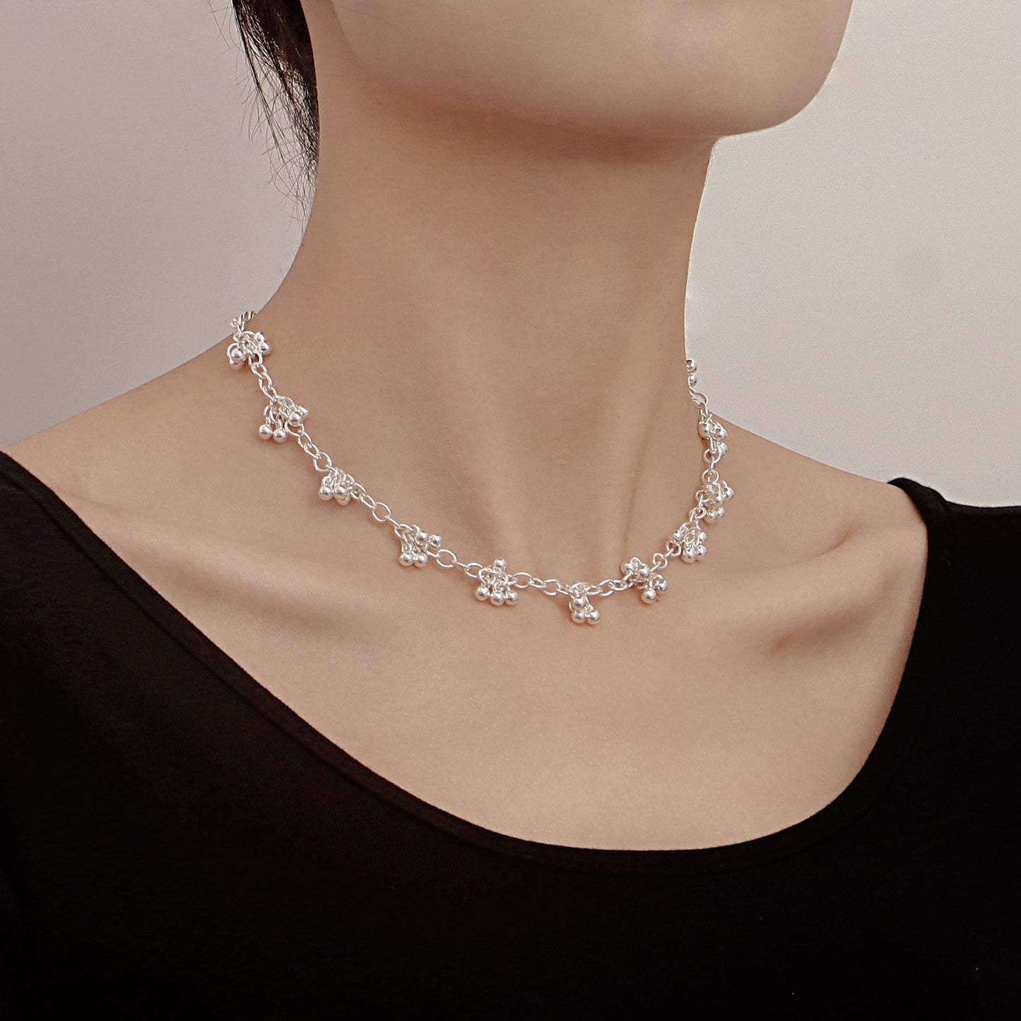 Jewelry bright silver metal water drop necklace necklace female choker carefully selected accessories necklace