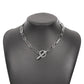 N8985 Personality OT Buckle Necklace Metal Texture Simple Single-layer Necklace Geometric Small Street Style Necklace Women