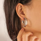 Retro Hong Kong C-Shaped Earrings Frosty Cross Metal Line Simple Earrings Jieyue Jewelry