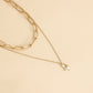 Jewelry Fashion Double Love Clavicle Chain Personality Necklace Women's Sweater Chain High-end Sense Necklace