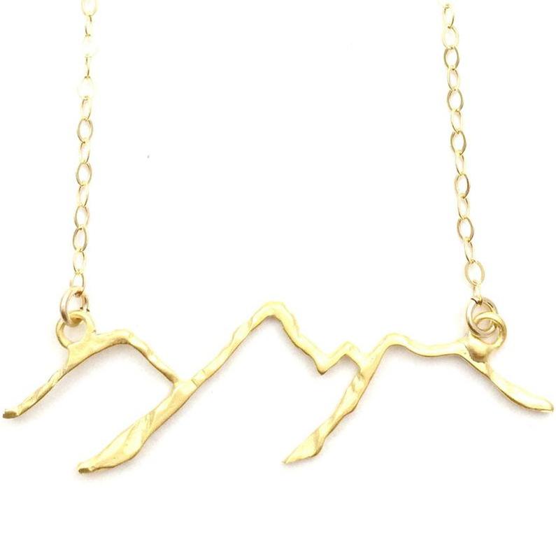 Explosive style hollow mountain peak pendant fashion all-match water ripple mountain chain necklace female clavicle chain