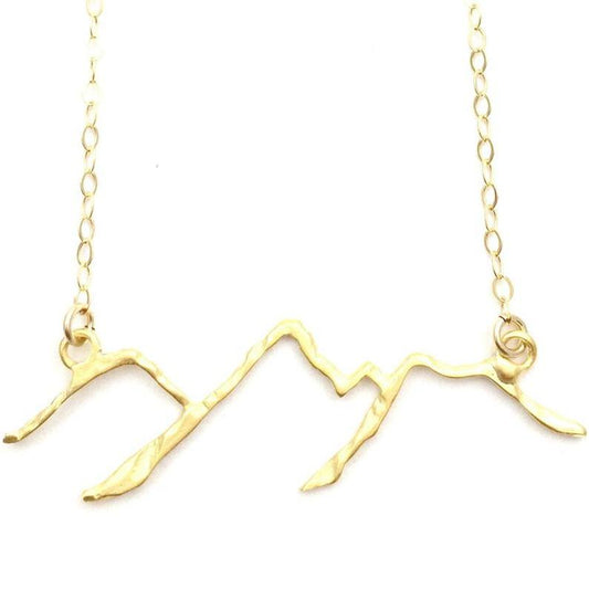 Explosive style hollow mountain peak pendant fashion all-match water ripple mountain chain necklace female clavicle chain