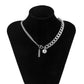 Jewelry Simple Letter Hang Tag Necklace Punk Asymmetric Claw Chain Hanging Ball Single Layer Clavicle Necklace