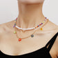 Jewelry retro hand-woven daisy flower beaded necklace female ins colorful rice bead necklace