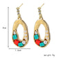 Irregular Oval Earrings Colorful Gravel Pearl Earrings Retro Elegant Earrings Personality Earrings
