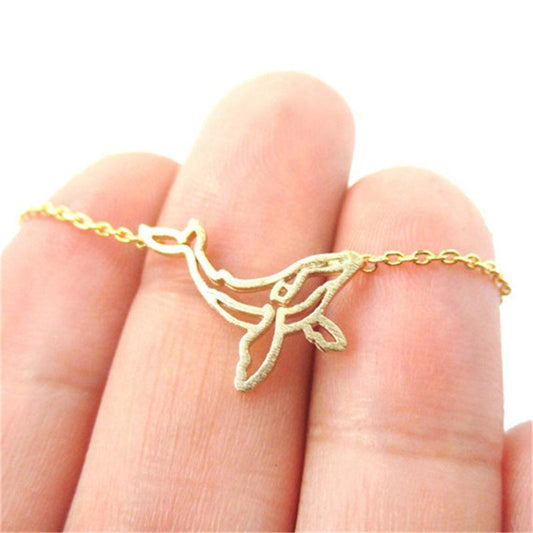 Availability, Fashion Small Whale Pendant Necklace Small Dolphin Clavicle Chain Animal Necklace