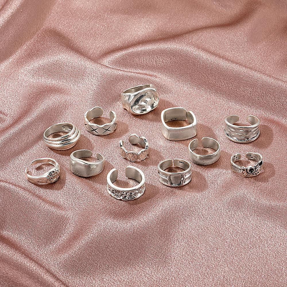 Old opening geometric ring ins personality trend adjustable irregular ring punk jewelry female