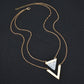 Popular official website with the same triangle turquoise pendant necklace V-shaped double-layer clavicle chain