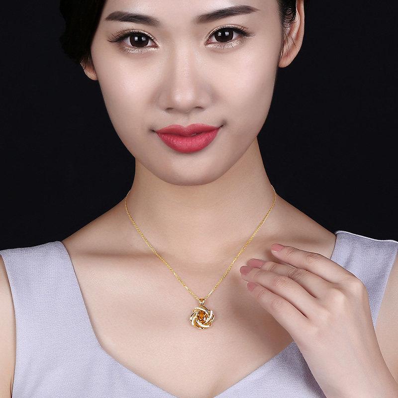 Jewelry Pendant Necklace Female Niche Design Sense Fashion Flower Sapphire Clavicle Chain Accessories