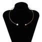 Jewelry Temperament Imitation Pearl Single Layer Metal Necklace Simple Bead Pendant Clavicle Collar Female
