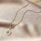 Fashion Jewelry Simple Stainless Steel Sun Turquoise Shell Pendant Necklace Fashion Titanium Steel Clavicle Chain