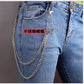 Hip-hop retro double-layer butterfly pants chain men and women trendy people hanging chain decoration trousers ins waist chain
