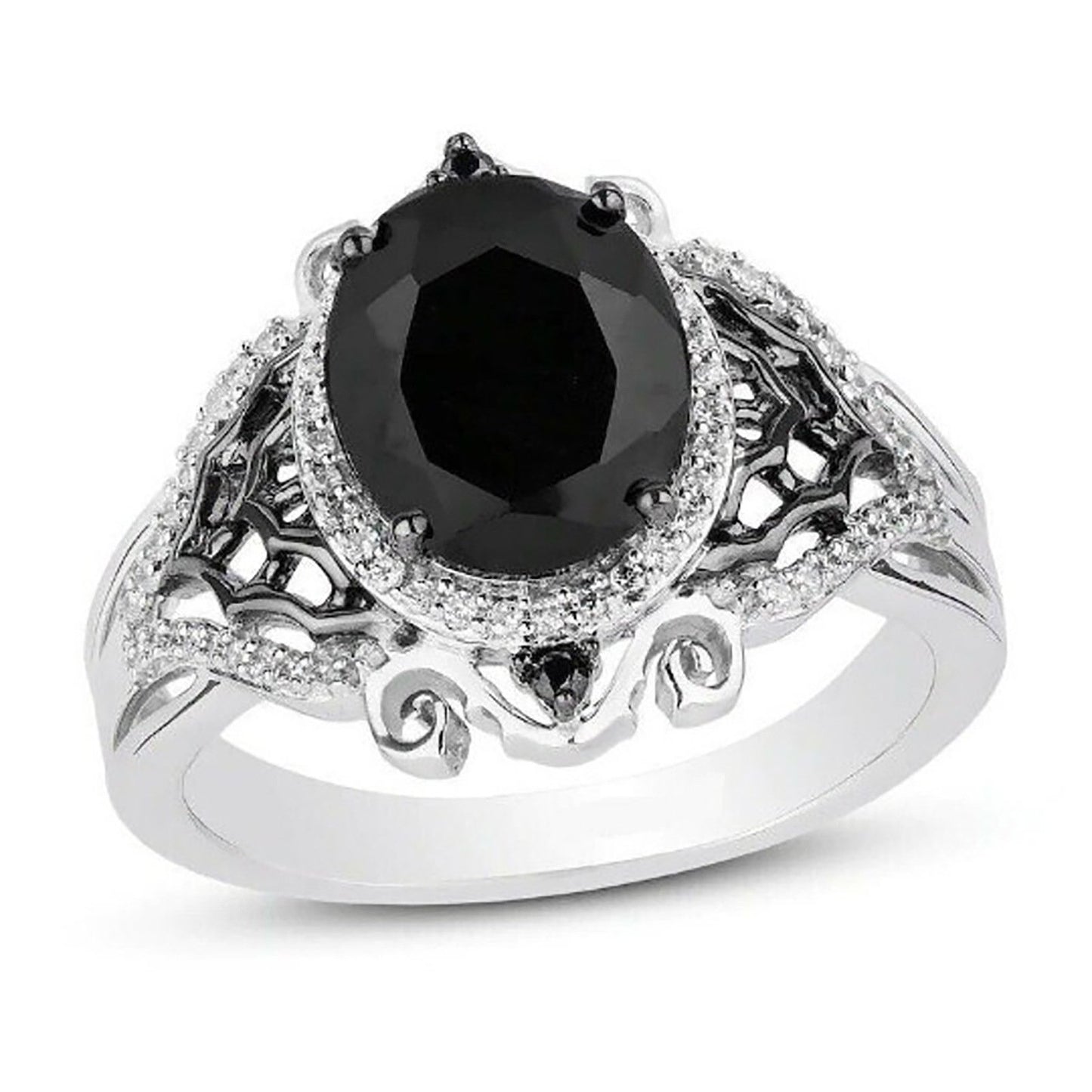 Explosive Fashion Light Luxury Jewelry Ring Female Hollow Gem Rhinestone Ring Alloy Jewelry