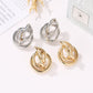 Irregular Geometric Earrings Circle Folding Three-dimensional Stud Earrings Chic Earrings