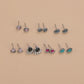 Fashion Retro Resin Alloy Small Stud Earrings Water Drop Oval Geometric Multi-Piece Set Earring Accessories