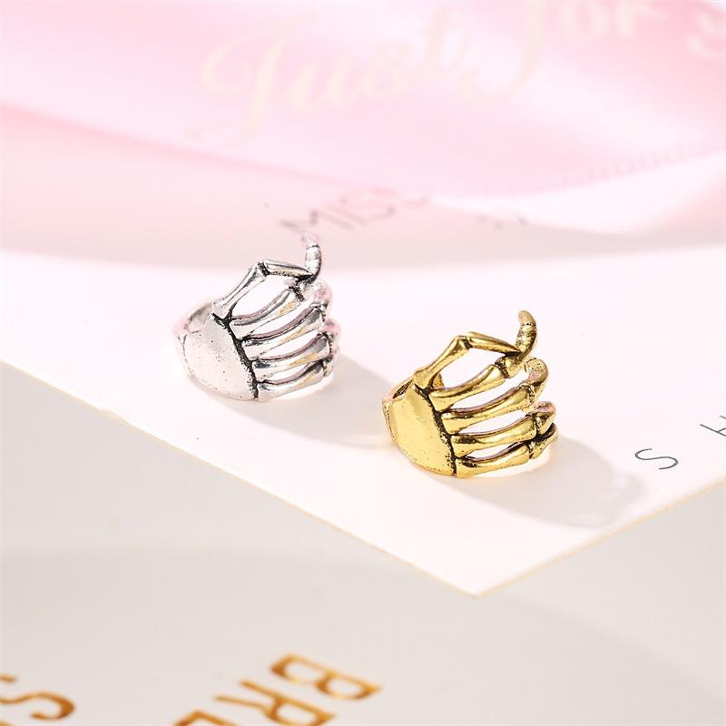 Fashion personality punk skull hand spine ear bone clip earrings earrings without piercing ear clip ear jewelry