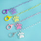 Children's mask chain glasses chain cartoon bear claw color transparent acrylic mask chain anti-lost lanyard 48cm