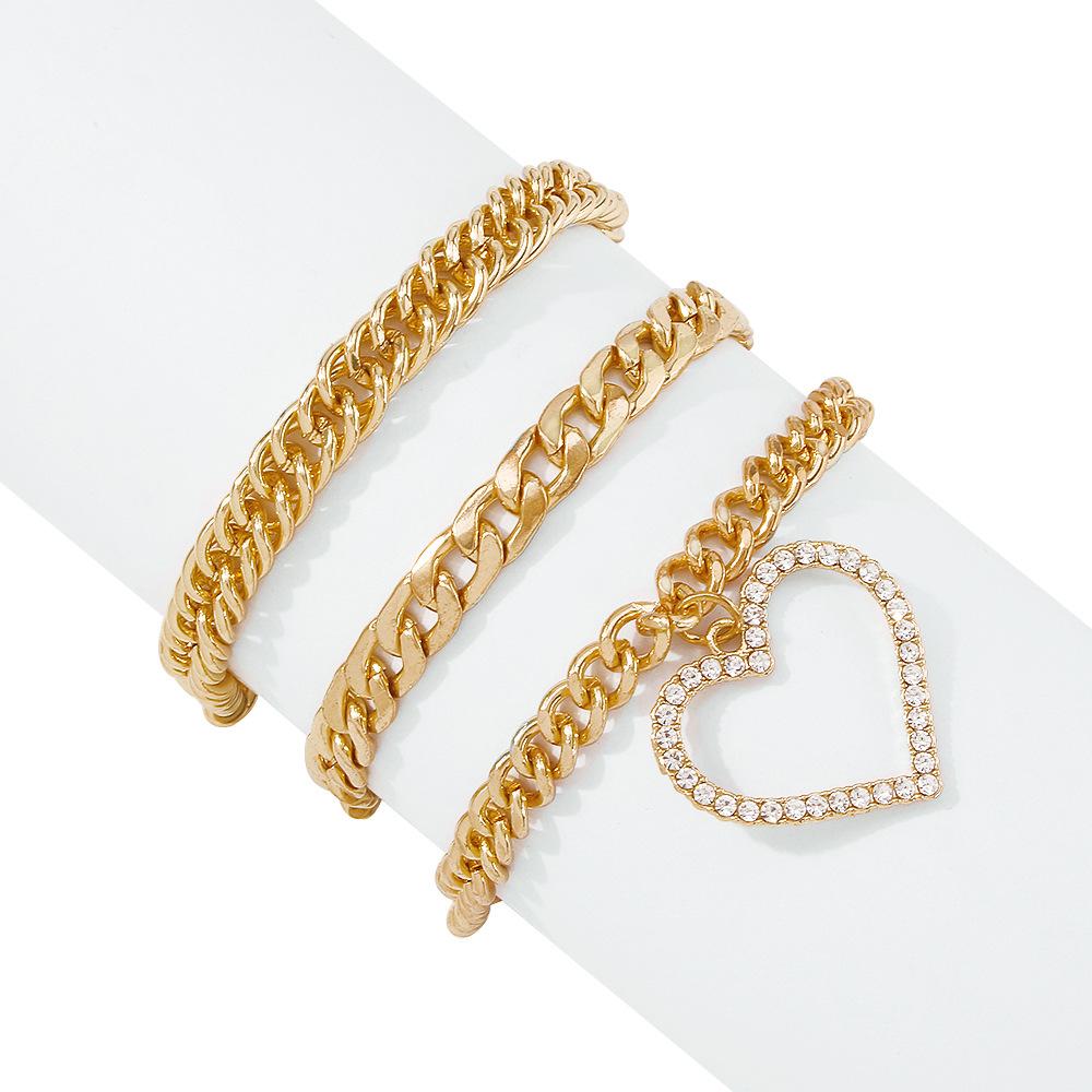 B1352 Retro Fashion Bracelet Female Simple Trend Cuban Chain Bracelet Exaggerated Multilayer Accessories